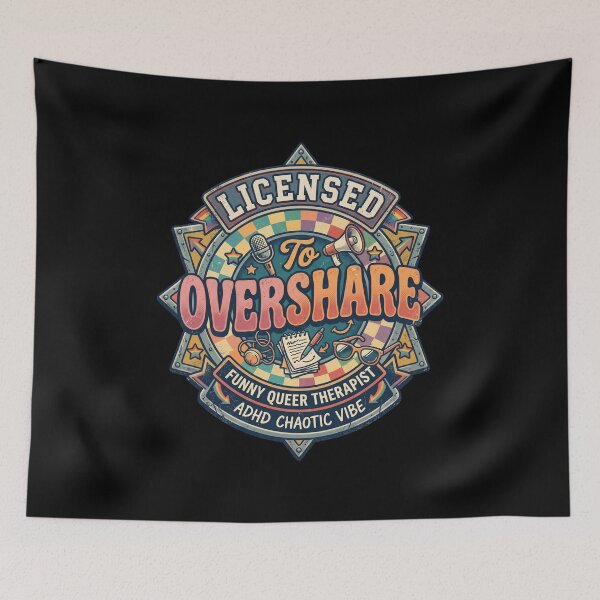Item preview, Funny Queer Therapist Oversharing Humor Design LGBTQ ADHD Counselor Retro Gift designed and sold by Im-Ara.