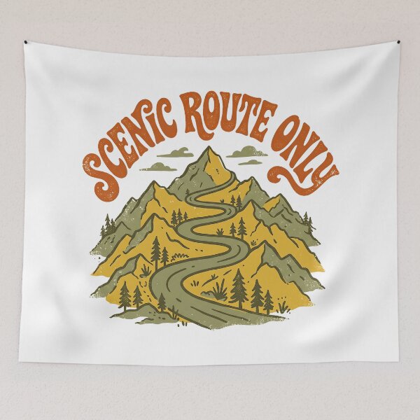 Item preview, Scenic Route Only Vintage Nature Travel Graphic designed and sold by SplashTastic.