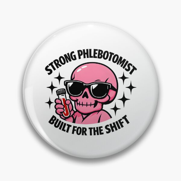 Item preview, Cute Pink Skull Phlebotomist Meme Shirt – Edgy Cool Goth Lab Tech Design for National Phlebotomists Recognition Week designed and sold by ClinicalHubs.