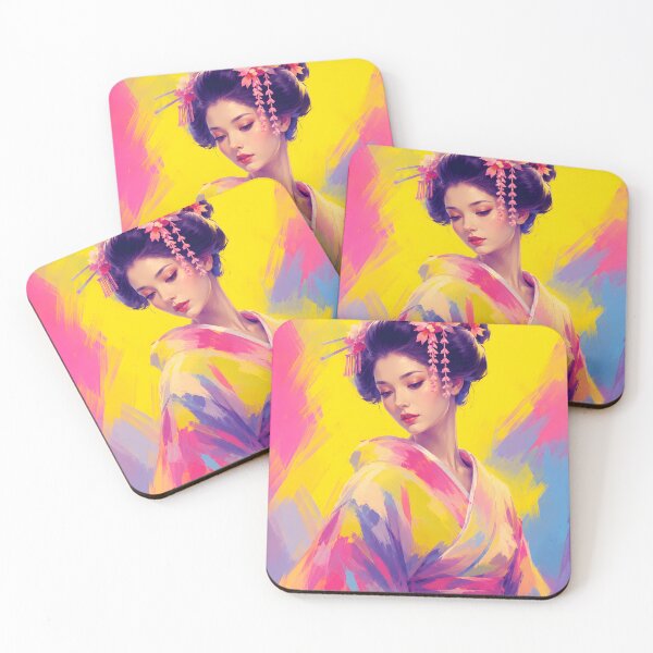 Item preview, Neon Geisha Pop Art Portrait designed and sold by Fregoli 2D.