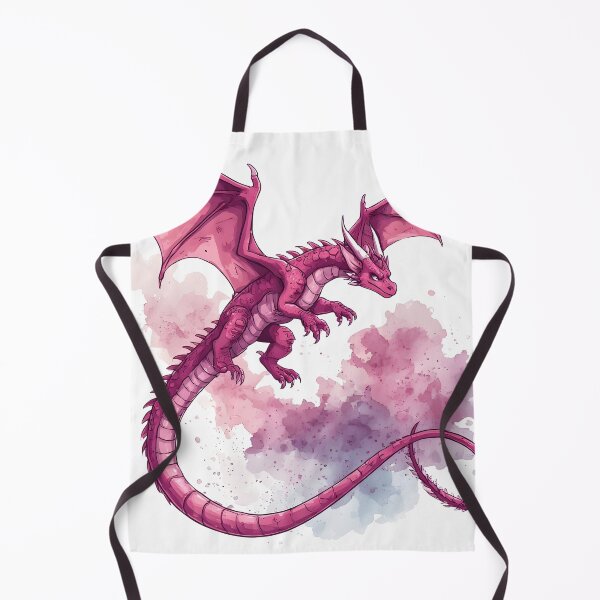 Item preview, Majestic Pink Dragon in Flight with Watercolor Fantasy Background designed and sold by Karolina’s Cozy Creations.