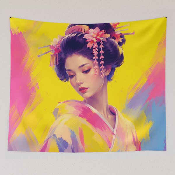 Item preview, Neon Geisha Pop Art Portrait designed and sold by Fregoli 2D.