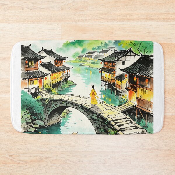 Item preview, Lámina artística de Lantern Water Town designed and sold by BrightStartShop.