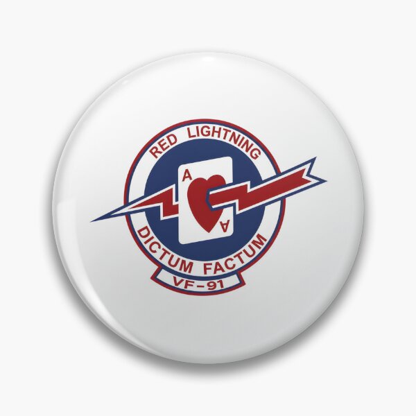 Item preview, VF-91 Red Lightning: Dictum Factum Ace of Hearts Emblem designed and sold by CharlieDesings.