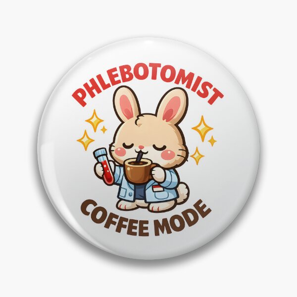 Item preview, Cute Bunny Phlebotomist Coffee Mode Funny Kawaii Animal Medical Tech National Phlebotomist Recognition Week Gift designed and sold by ClinicalHubs.