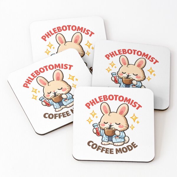 Item preview, Cute Bunny Phlebotomist Coffee Mode Funny Kawaii Animal Medical Tech National Phlebotomist Recognition Week Gift designed and sold by ClinicalHubs.