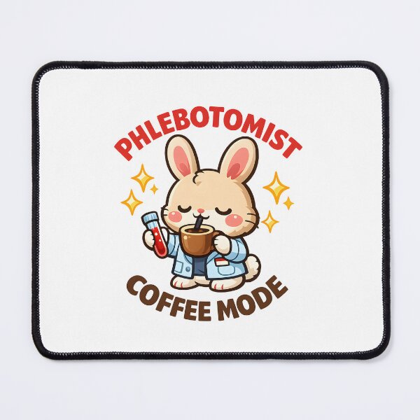 Item preview, Cute Bunny Phlebotomist Coffee Mode Funny Kawaii Animal Medical Tech National Phlebotomist Recognition Week Gift designed and sold by ClinicalHubs.