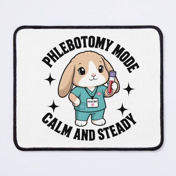 Item preview, Cute Holland Lop Bunny Phlebotomist Sticker Funny Phlebotomy Mode Calm and Steady Design National Medical Lab Week Gift designed and sold by ClinicalHubs.