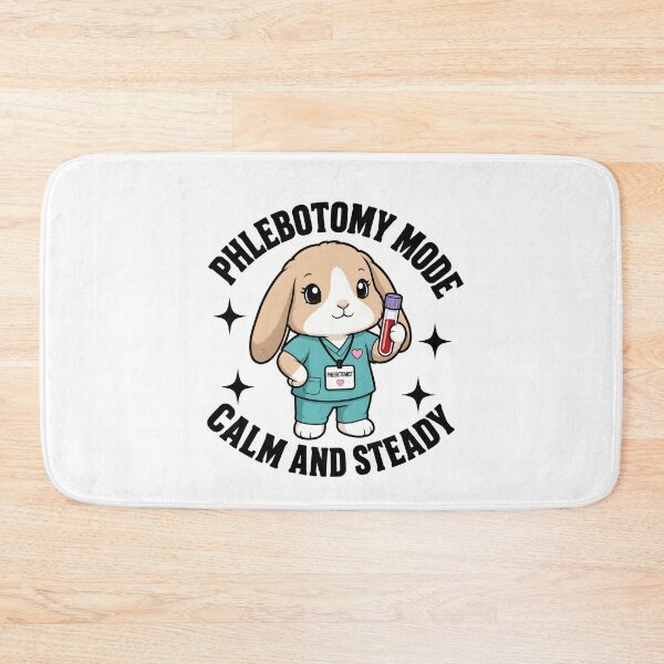 Item preview, Cute Holland Lop Bunny Phlebotomist Sticker Funny Phlebotomy Mode Calm and Steady Design National Medical Lab Week Gift designed and sold by ClinicalHubs.