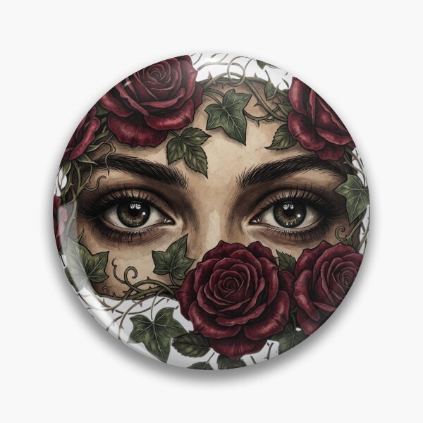 Item preview, Vintage Eyes and Red Roses - Dark Goth Aesthetic Art designed and sold by Body Part Archive.