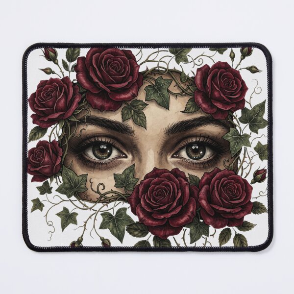 Item preview, Vintage Eyes and Red Roses - Dark Goth Aesthetic Art designed and sold by Body Part Archive.