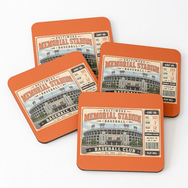Item preview, Baltimore Memorial Stadium Vintage Ticket Poster Retro Baseball Stadium Art Classic Orioles Ballpark Exterior designed and sold by GhostDawgs.