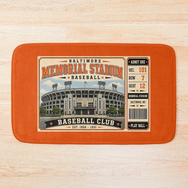 Item preview, Baltimore Memorial Stadium Vintage Ticket Poster Retro Baseball Stadium Art Classic Orioles Ballpark Exterior designed and sold by GhostDawgs.