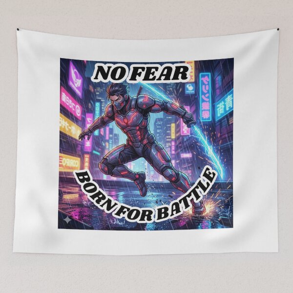 Item preview, Cyber Ninja Neon Warrior T-Shirt – Futuristic Anime Action Street wear Design designed and sold by SoftAuraStudi0.