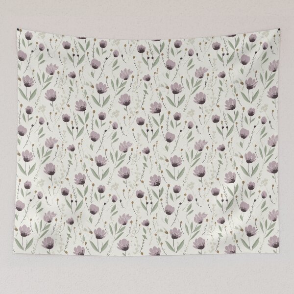 Item preview, Purple Boho Botanical Floral Pattern designed and sold by PetalandPixal.