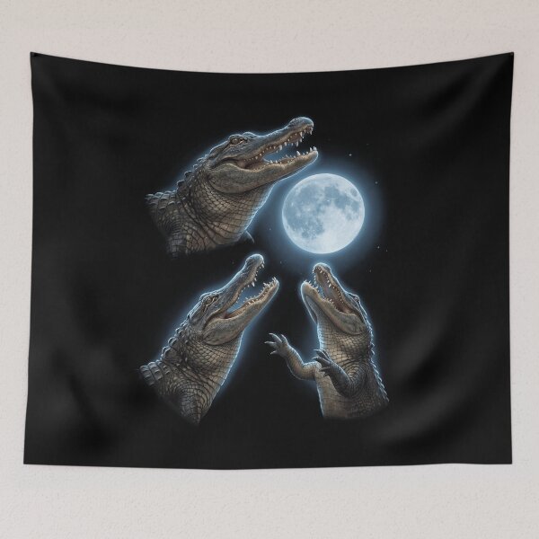 Item preview, Alligator Howling Moon Art Animal Lover designed and sold by TerryConnells.