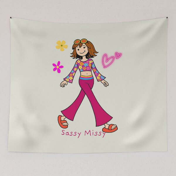 Item preview, Sassy Missy – Retro Groovy Bell-Bottom girl designed and sold by Black Signal.