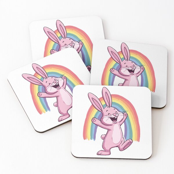Item preview, Funny Rabbit Meme Humor Collection – Happy Rainbow Bunny Cartoon Meme Aesthetic Cute Rabbit Joy Vibes designed and sold by MiraLumeStudio.