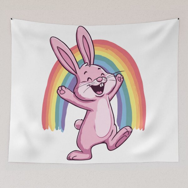 Item preview, Funny Rabbit Meme Humor Collection – Happy Rainbow Bunny Cartoon Meme Aesthetic Cute Rabbit Joy Vibes designed and sold by MiraLumeStudio.