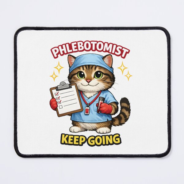 Item preview, Cute Cat Phlebotomist Motivation Nurse Lab Tech Keep Going Design | National Phlebotomist Recognition Week Gift | Medical Worker Appreciation Cute Animal Art designed and sold by ClinicalHubs.