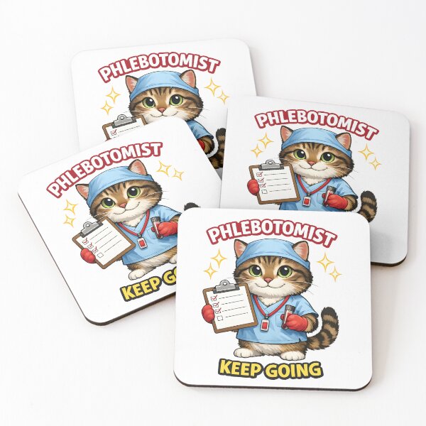Item preview, Cute Cat Phlebotomist Motivation Nurse Lab Tech Keep Going Design | National Phlebotomist Recognition Week Gift | Medical Worker Appreciation Cute Animal Art designed and sold by ClinicalHubs.