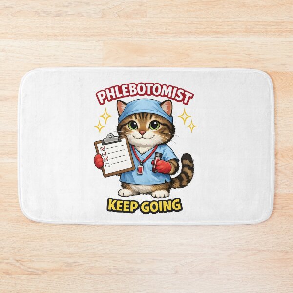 Item preview, Cute Cat Phlebotomist Motivation Nurse Lab Tech Keep Going Design | National Phlebotomist Recognition Week Gift | Medical Worker Appreciation Cute Animal Art designed and sold by ClinicalHubs.