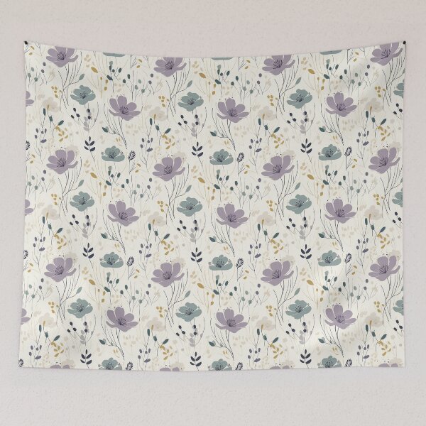 Item preview, Lavender Purple Boho Botanical Floral Pattern designed and sold by PetalandPixal.