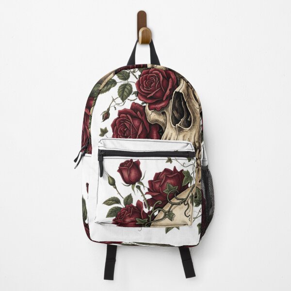 Item preview, Vintage Floral Skull and Red Roses - Gothic Anatomy Art designed and sold by Body Part Archive.