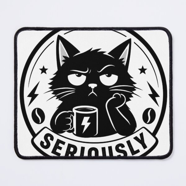 Item preview, Seriously Grumpy Cat Sarcastic Badge designed and sold by Zenvique Art.