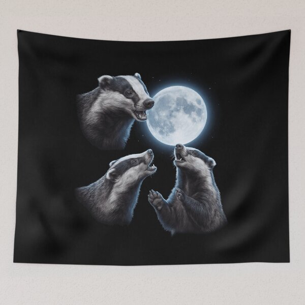 Item preview, Badger Howling Moon Art Animal Lover designed and sold by TerryConnells.