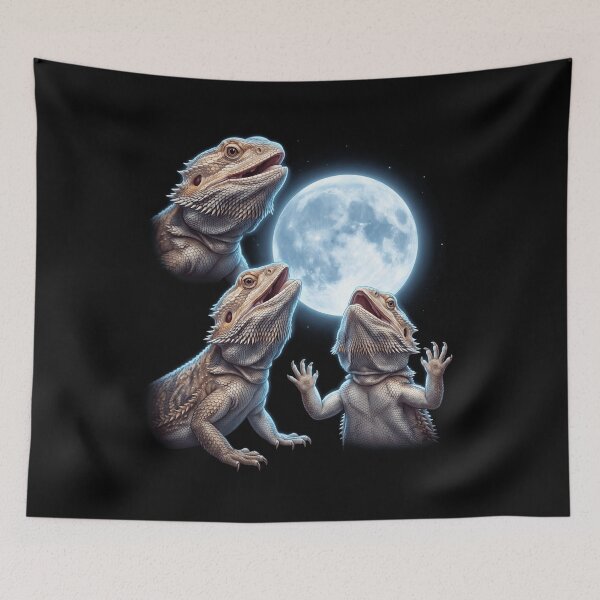Item preview, Bearded Dragon Howling Moon Art Animal Lover designed and sold by TerryConnells.