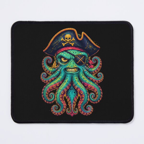 Item preview, Pirate Octopus Captain — Kraken Skull Tattoo Art designed and sold by Motel Mirage.