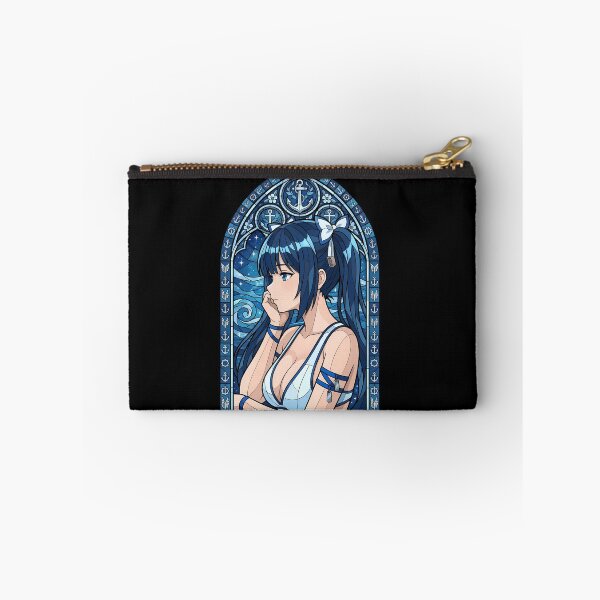 Item preview, Hestia DanMachi Nautical Blue Stained Glass Portrait designed and sold by mildaclairmo.