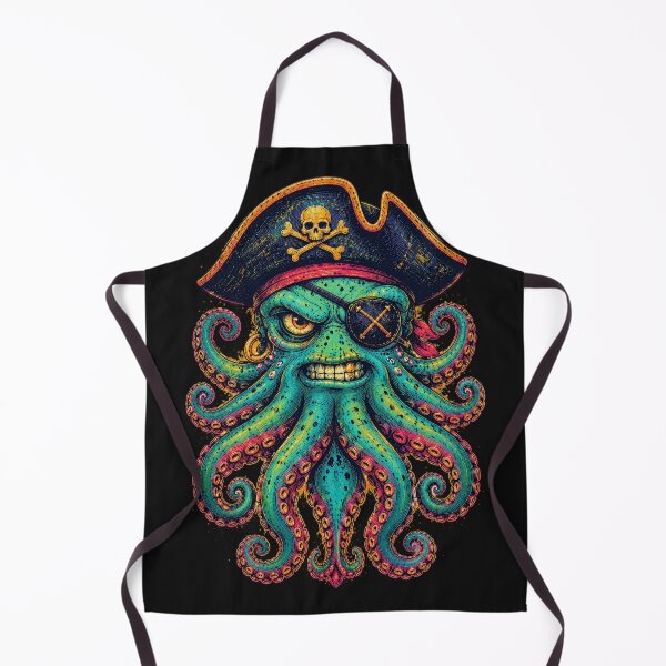 Item preview, Pirate Octopus Captain — Kraken Skull Tattoo Art designed and sold by Motel Mirage.