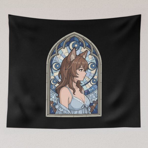 Item preview, Liliruca Arde DanMachi Moonlit Animal Ears Stained Glass Portrait designed and sold by mildaclairmo.