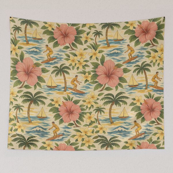 Item preview, Mid Century Faded Hawaiian Shirt Print designed and sold by Lee Hiller Designs.