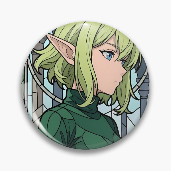 Artikelvorschau, Ryuu Löwe DanMachi Grüner Elf Buntglasprofil entworfen und verkauft von mildaclairmo.