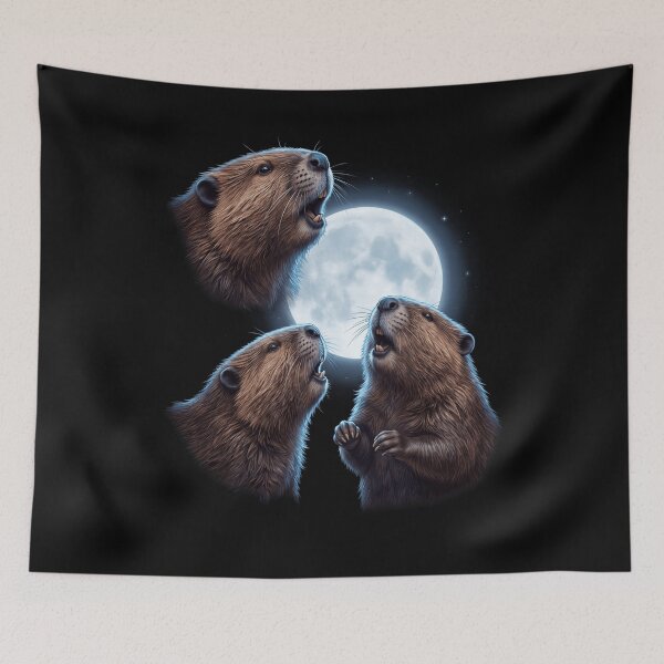 Item preview, Beaver Howling Moon Art Animal Lover designed and sold by TerryConnells.