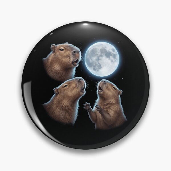 Item preview, Capybara Howling Moon Art Animal Lover designed and sold by TerryConnells.