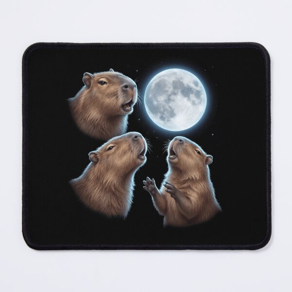 Item preview, Capybara Howling Moon Art Animal Lover designed and sold by TerryConnells.