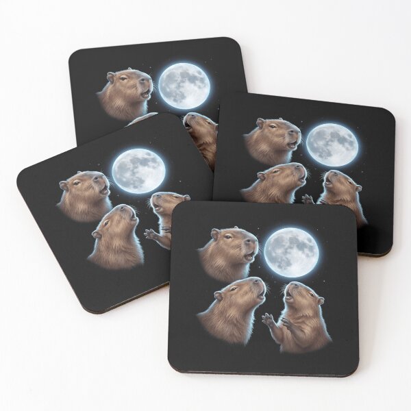 Item preview, Capybara Howling Moon Art Animal Lover designed and sold by TerryConnells.