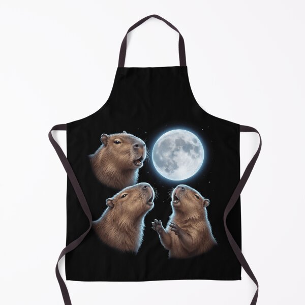 Item preview, Capybara Howling Moon Art Animal Lover designed and sold by TerryConnells.