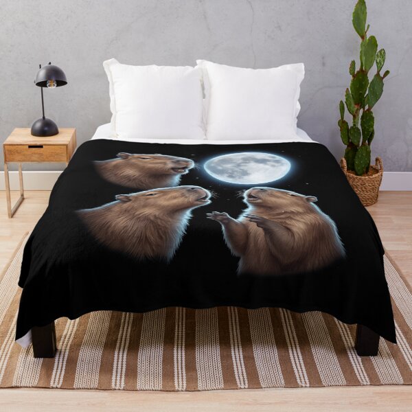 Item preview, Capybara Howling Moon Art Animal Lover designed and sold by TerryConnells.