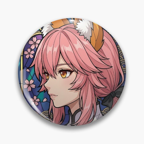 Item preview, Caster Tamamo no Mae Fate Grand Order Sakura Stained Glass Fox Spirit designed and sold by mildaclairmo.
