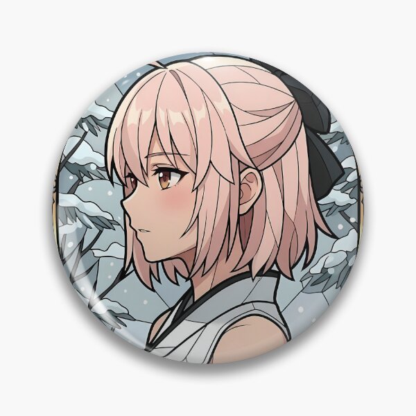 Item preview, Sakura Saber Okita Souji Fate Grand Order Snow Stained Glass designed and sold by mildaclairmo.
