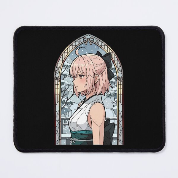Item preview, Sakura Saber Okita Souji Fate Grand Order Snow Stained Glass designed and sold by mildaclairmo.