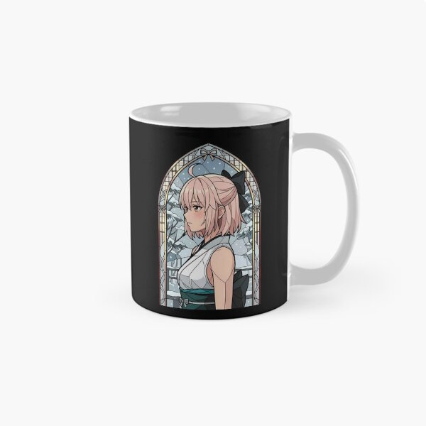 Item preview, Sakura Saber Okita Souji Fate Grand Order Snow Stained Glass designed and sold by mildaclairmo.