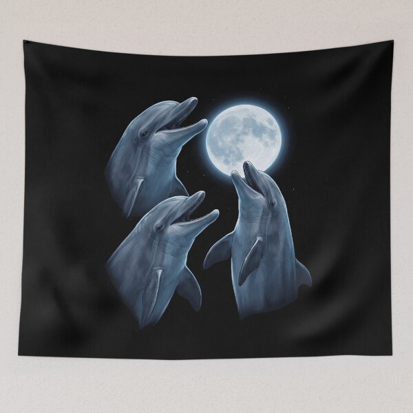 Item preview, Dolphin Howling Moon Art Animal Lover designed and sold by TerryConnells.