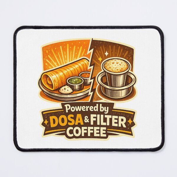 Item preview, Powered by Dosa & Filter Coffee – South Indian Breakfast Lover Design | Indian Foodie Gift designed and sold by Globalcitytees.