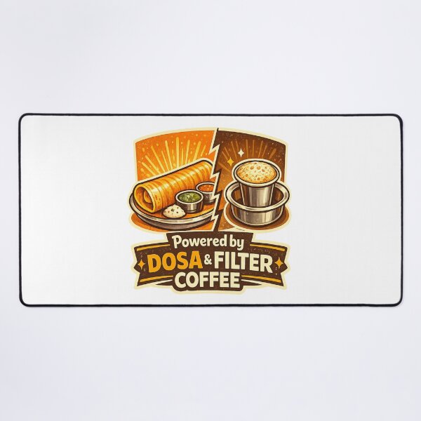 Item preview, Powered by Dosa & Filter Coffee – South Indian Breakfast Lover Design | Indian Foodie Gift designed and sold by Globalcitytees.